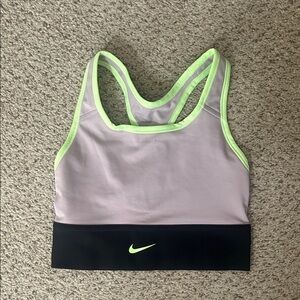 Nike Women's Black and Gray Top with Green Accents